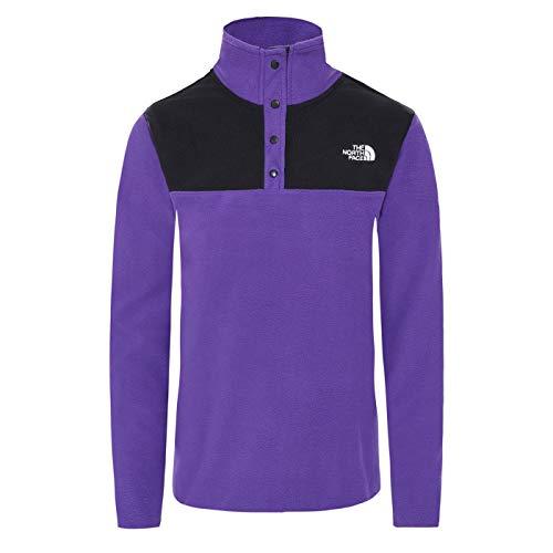 the north face women's tka glacier snap-neck pullover sweatshirt, peak purple/tnf black, small