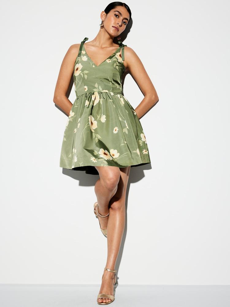 the occasion by old navy fit & flare taffeta mini dress