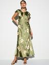 the occasion by old navy flutter-sleeve keyhole satin maxi dress