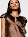 the occasion by old navy flutter-sleeve keyhole satin maxi dress