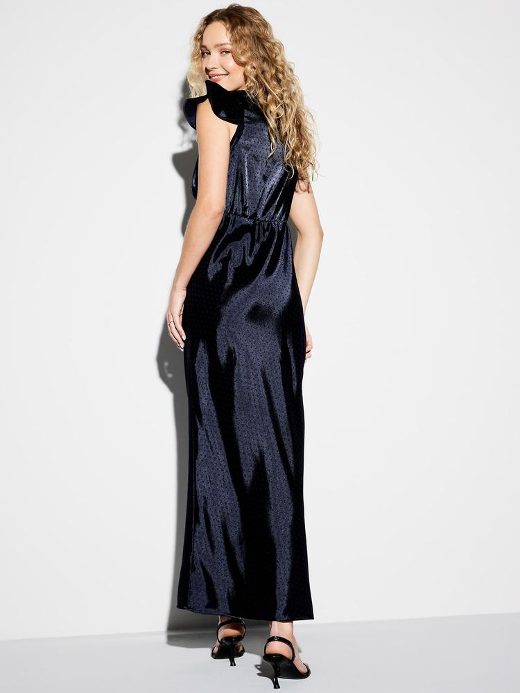 the occasion by old navy flutter-sleeve satin maxi dress