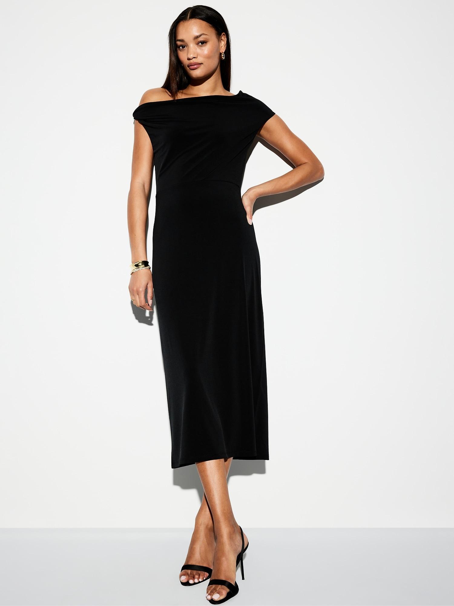 the occasion by old navy one-shoulder midi dress
