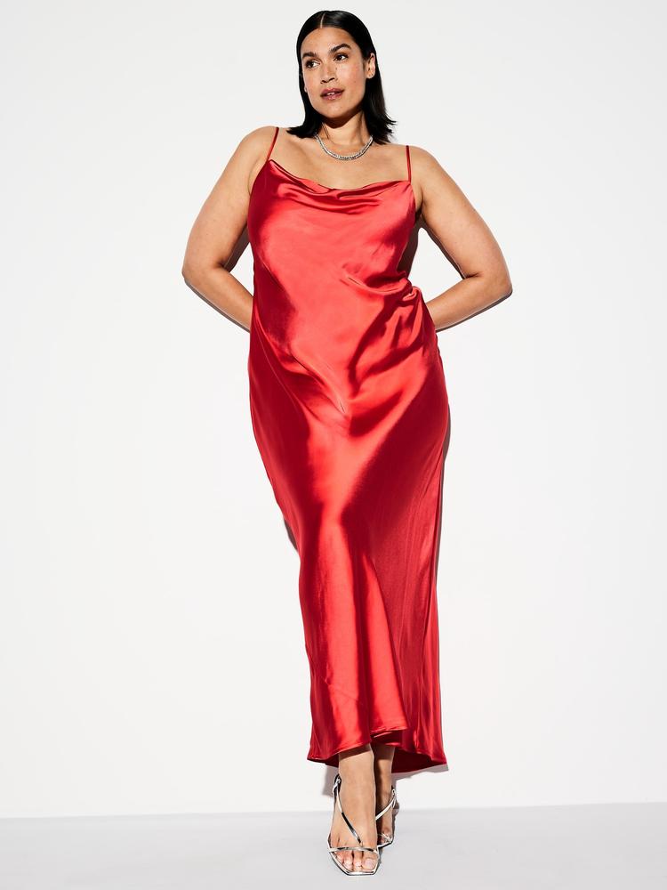 the occasion by old navy satin cowl maxi dress