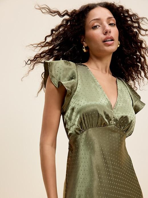 the occasion by old navy satin flutter-sleeve maxi dress