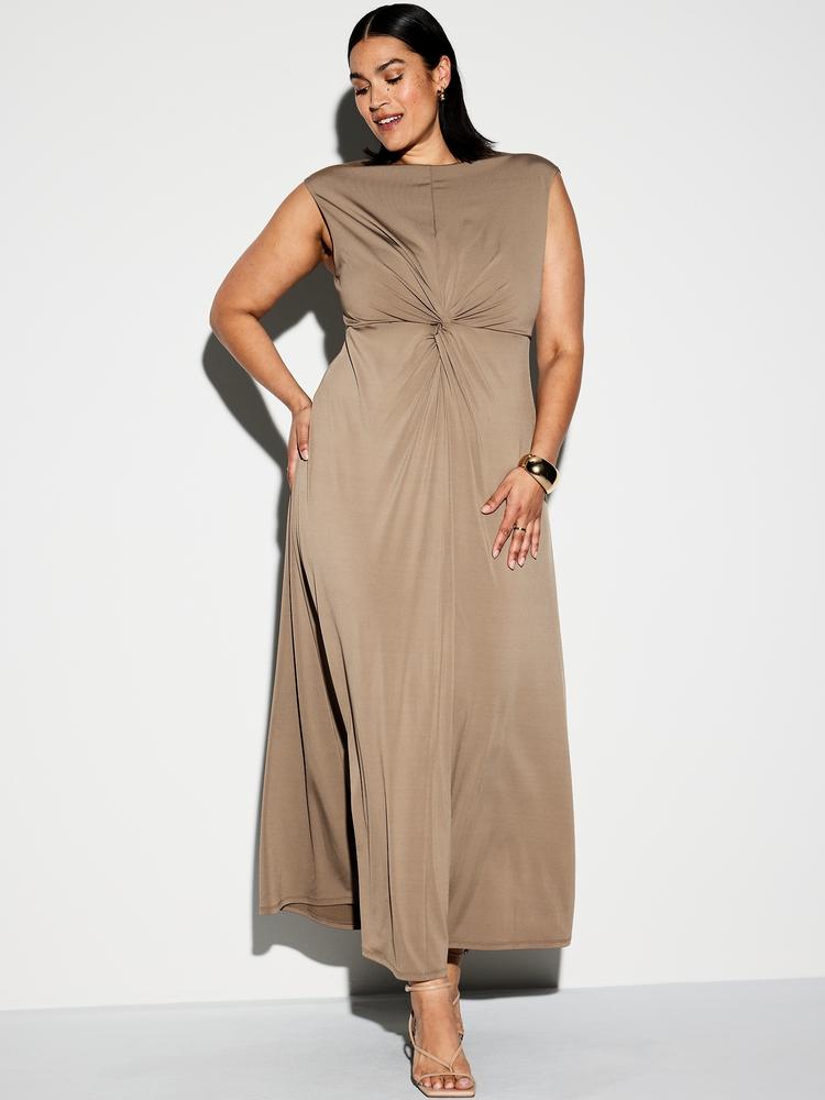 the occasion by old navy twist-front maxi dress