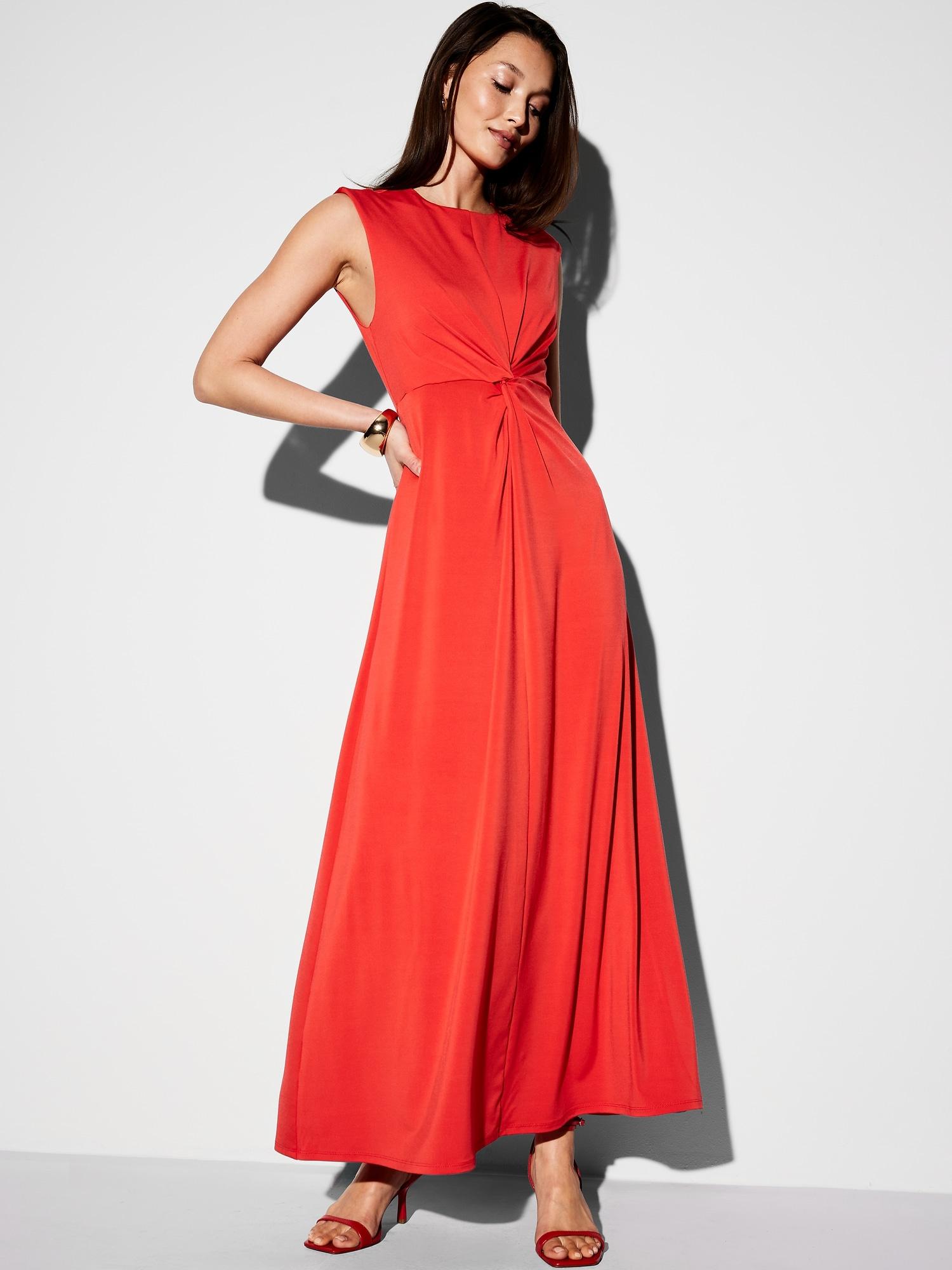 the occasion by old navy twist-front maxi dress