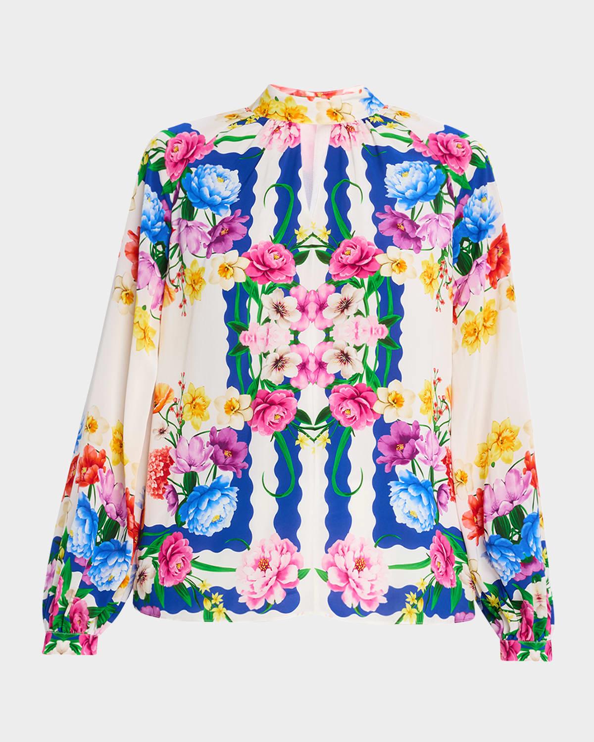 the olivia cutout floral-print blouse