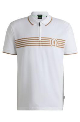 the open polo shirt with special artwork- white men's polo shirts