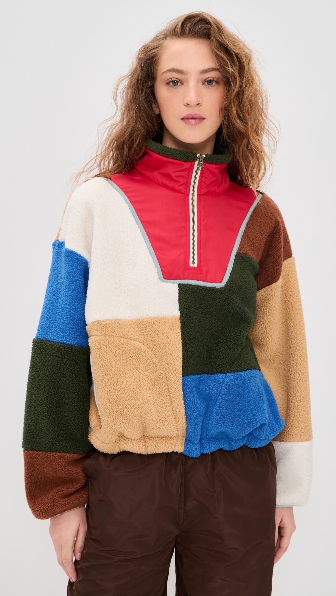 the plush color block sierra pullover