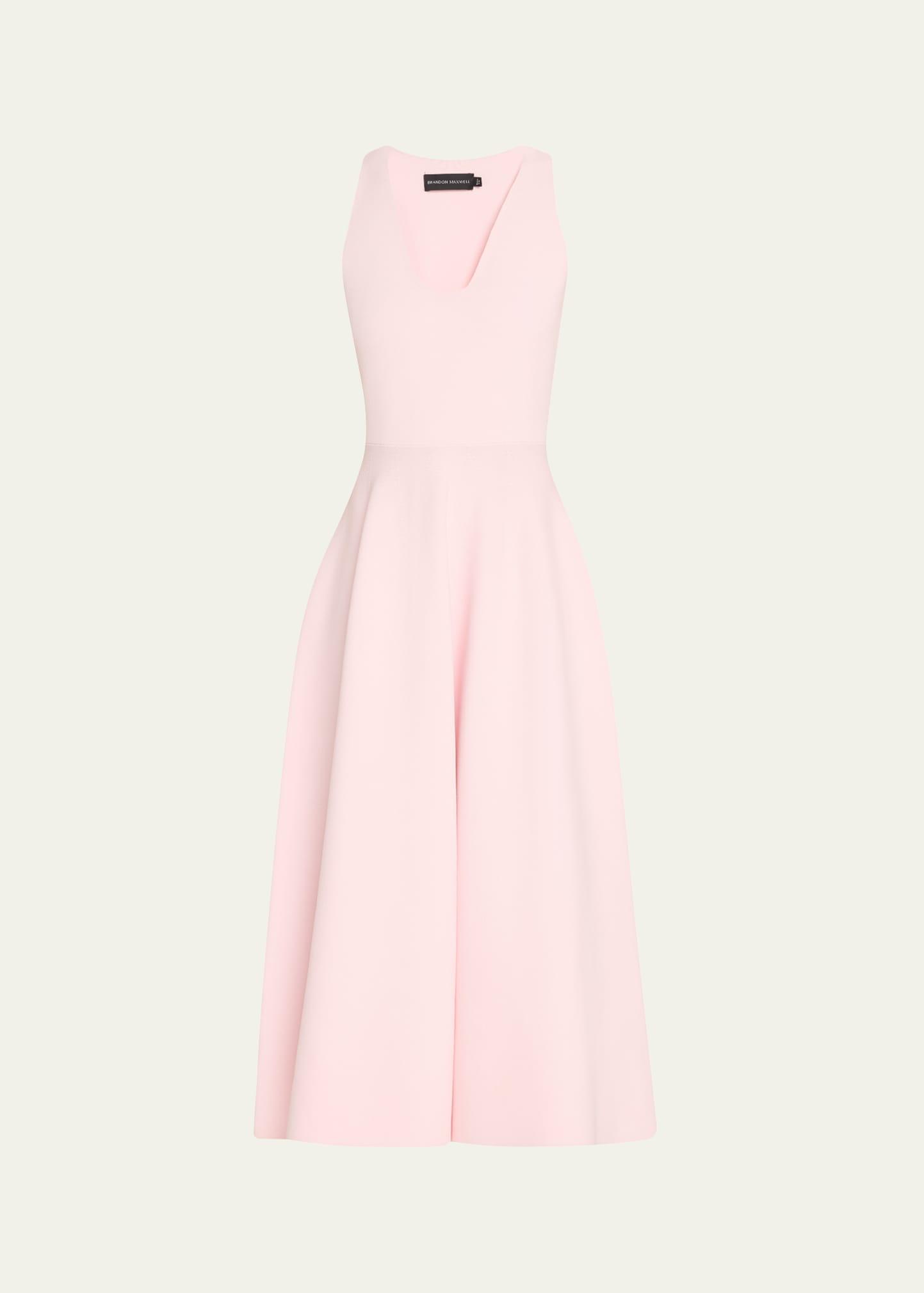 the renee compact knit fit-flare midi dress