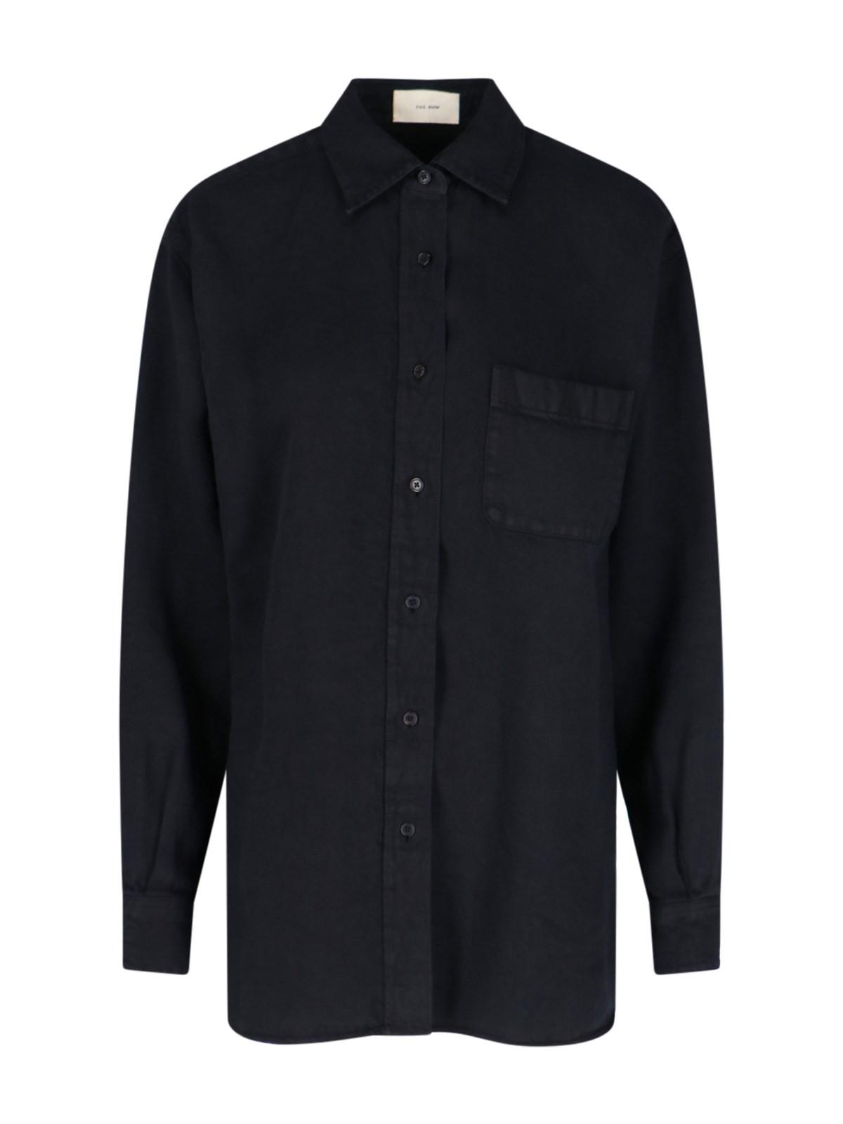 the row 'nesson' linen denim shirt