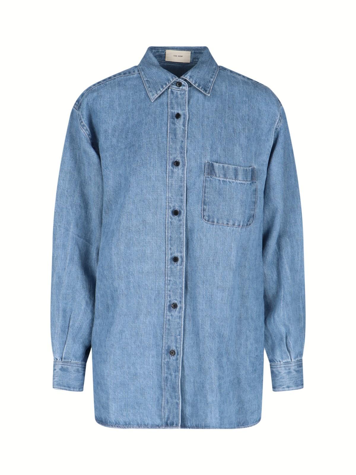 the row 'nesson' linen denim shirt