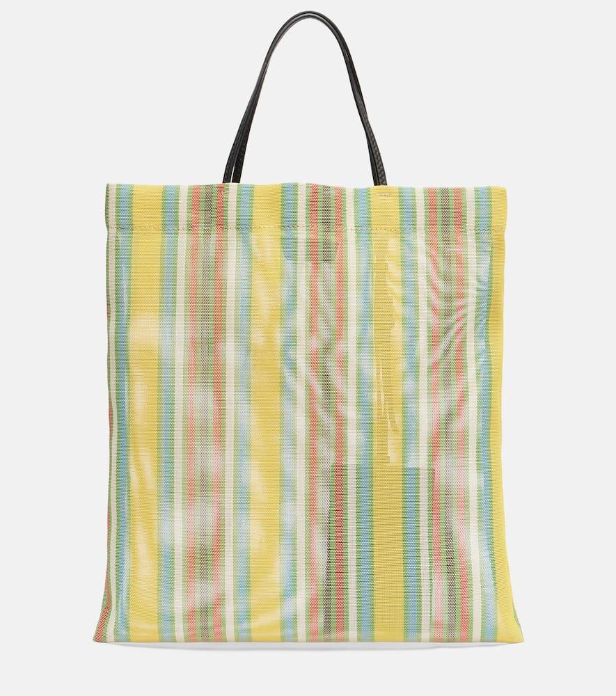 the row barn mini striped mesh tote bag
