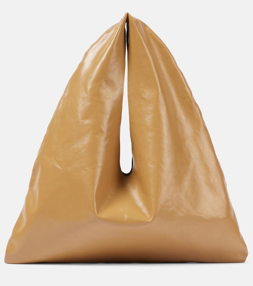 the row bindle small leather tote bag