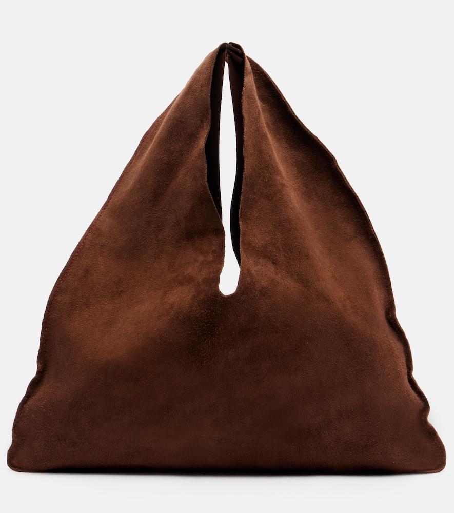the row bindle small suede tote bag