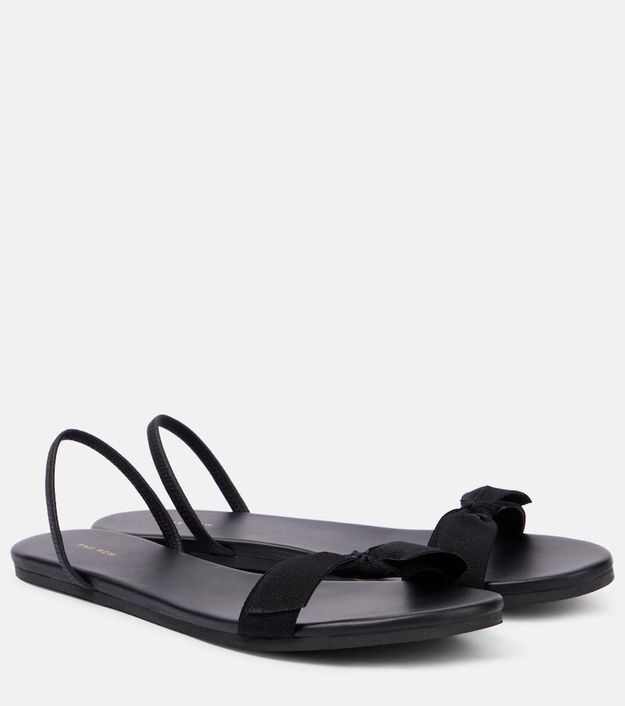 the row bow leather slingback sandals