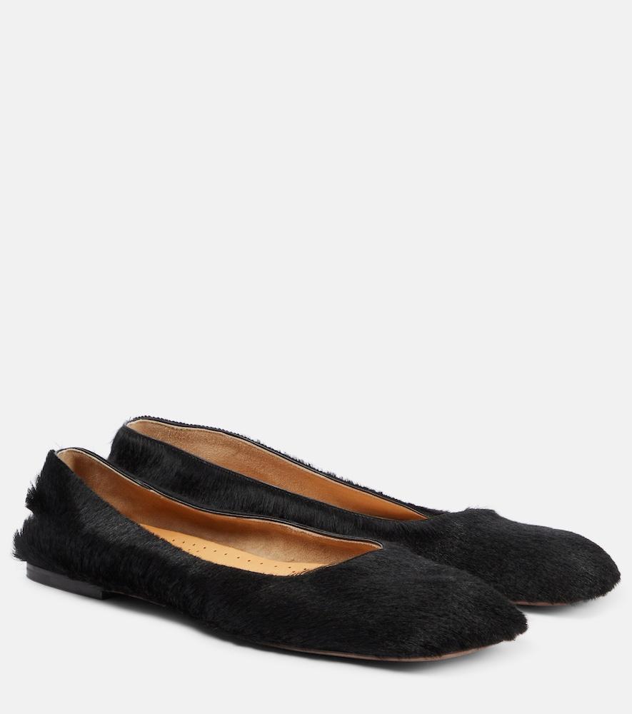 the row calf hair ballet flats