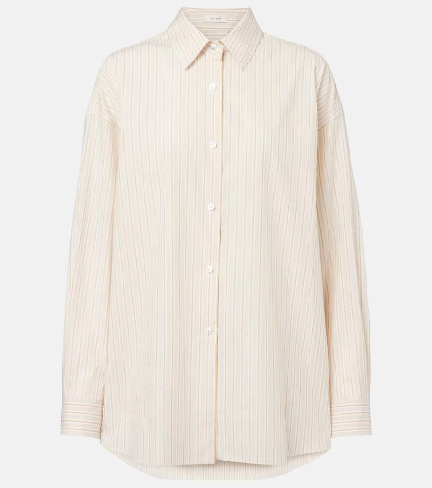 the row caster striped cotton poplin shirt