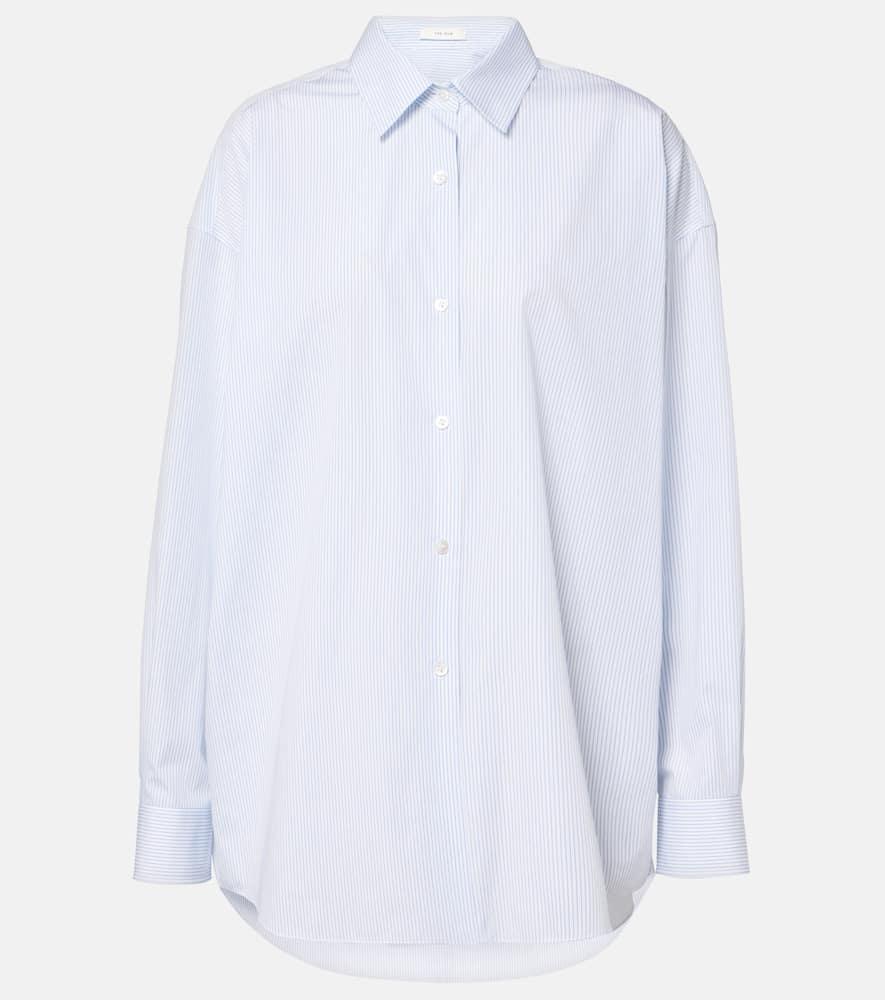 the row caster striped cotton poplin shirt