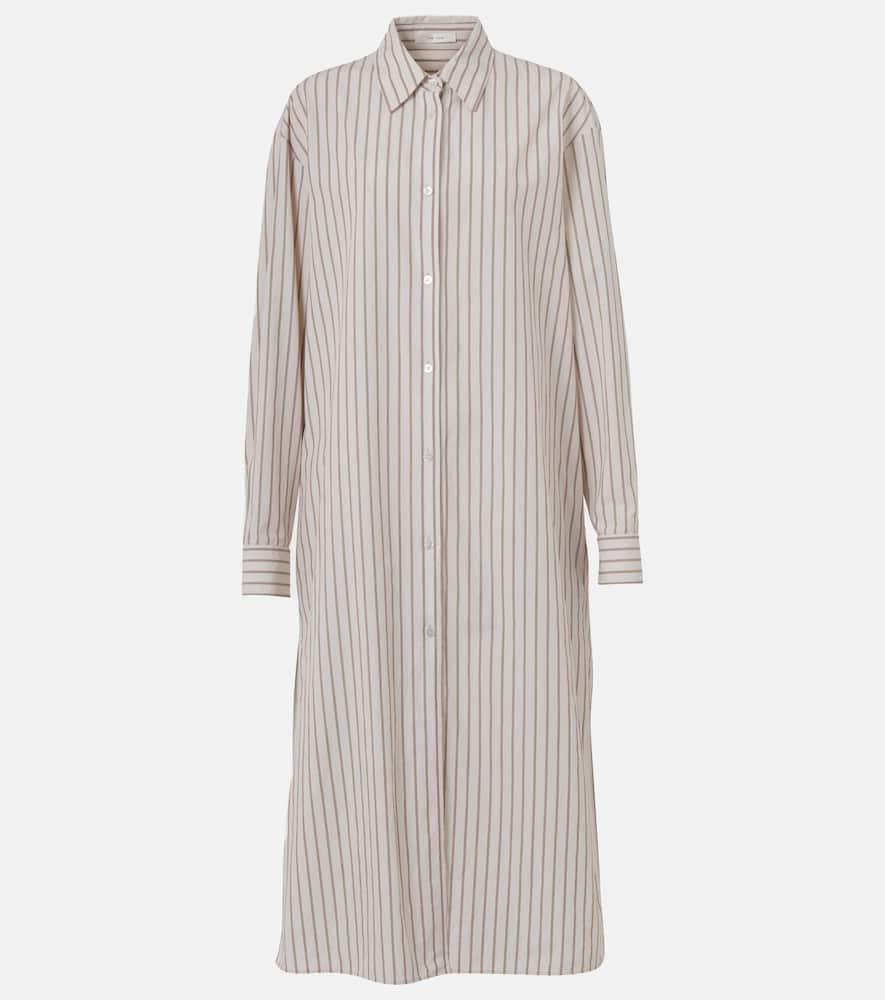 the row chihiro striped cotton shirt dress