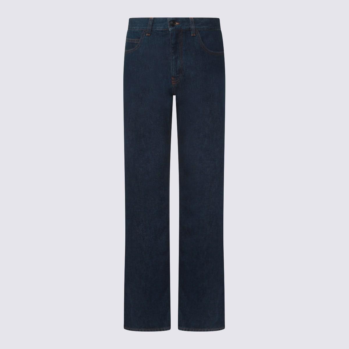 the row dark blue cotton jeans