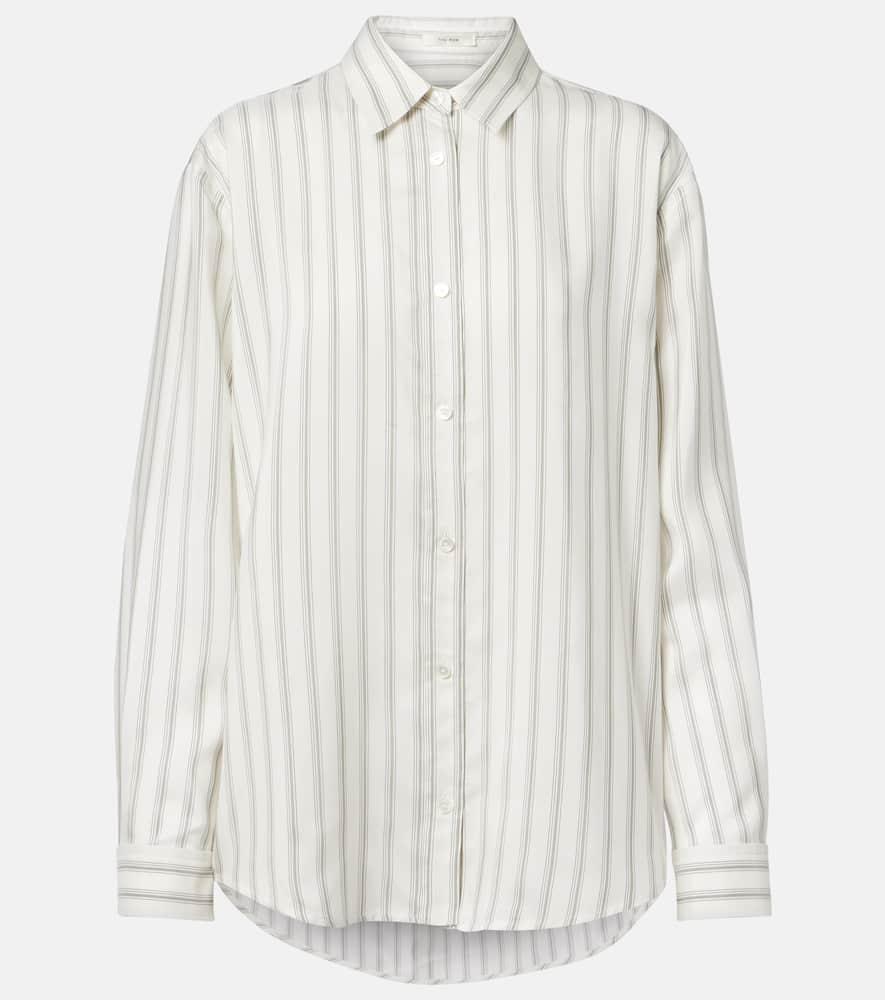 the row eirlys striped silk poplin shirt