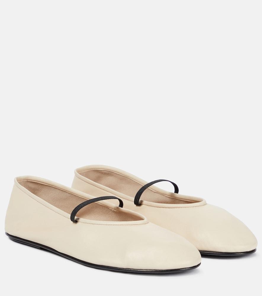 the row elastic leather ballet flats