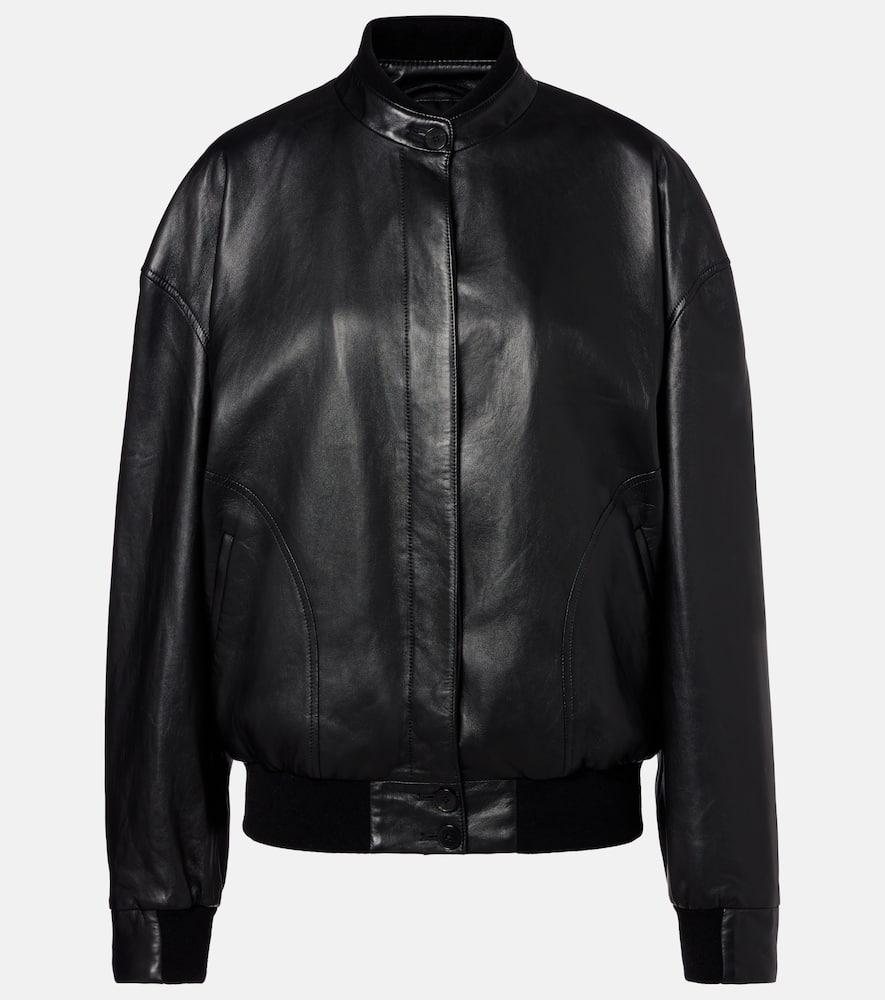 the row eleonora leather bomber jacket
