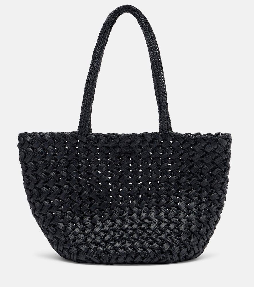 the row estelle 2 medium raffia tote bag