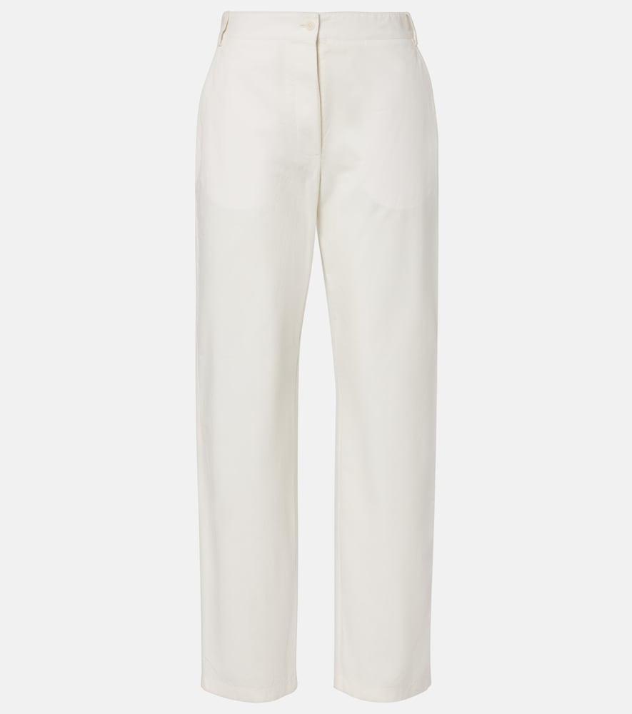 the row fael cotton poplin straight pants