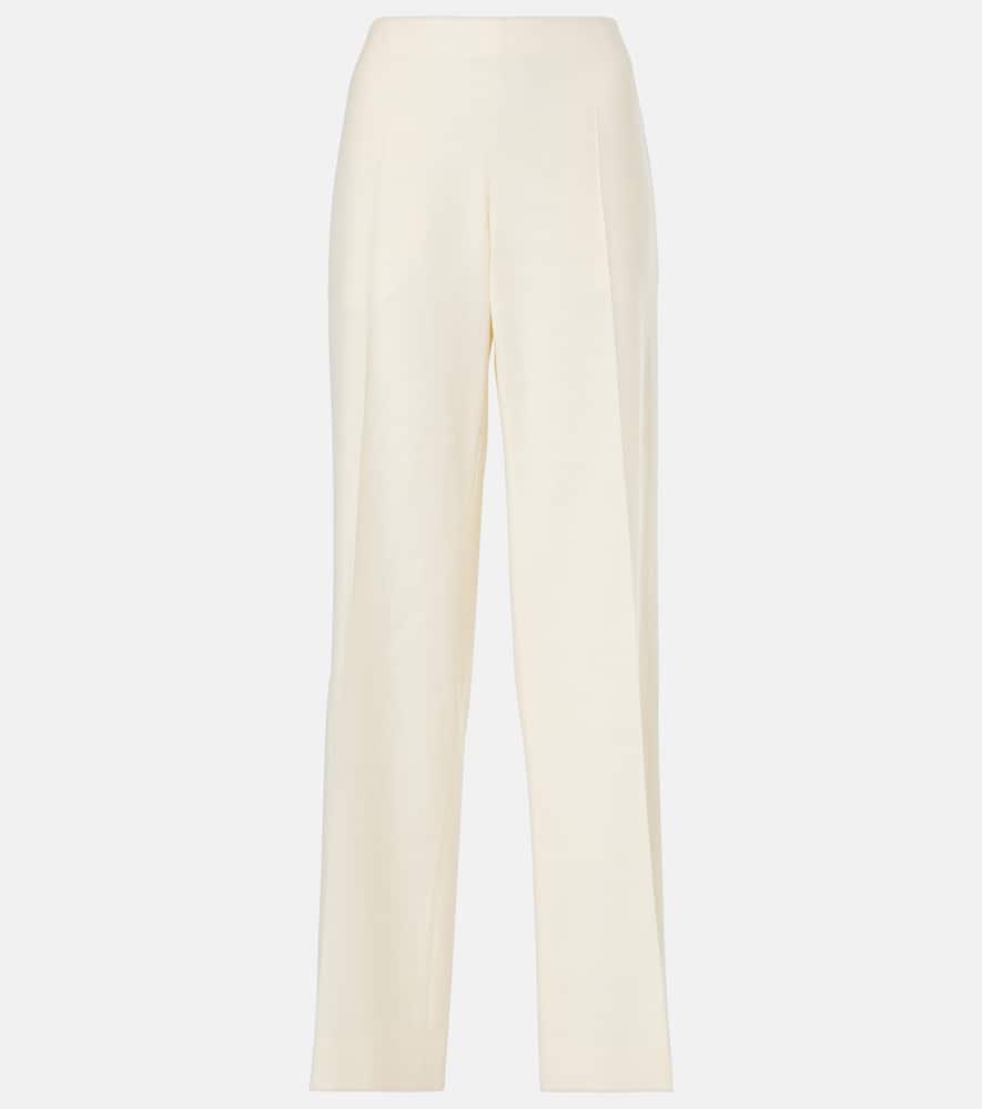 the row foulard wool, silk and linen straight pants