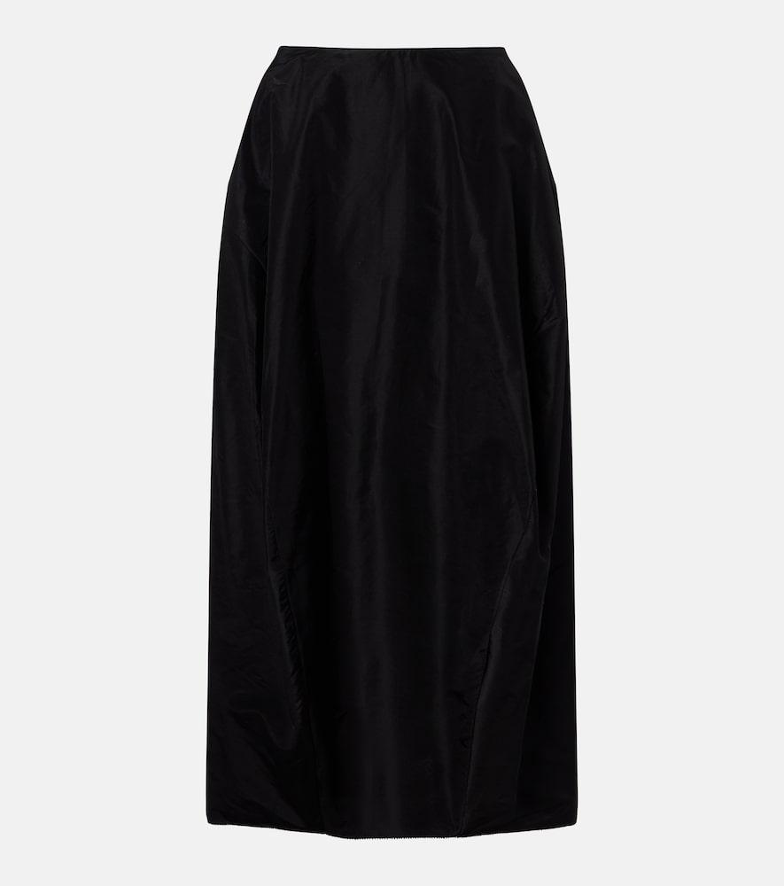 the row galyra cotton and silk satin midi skirt