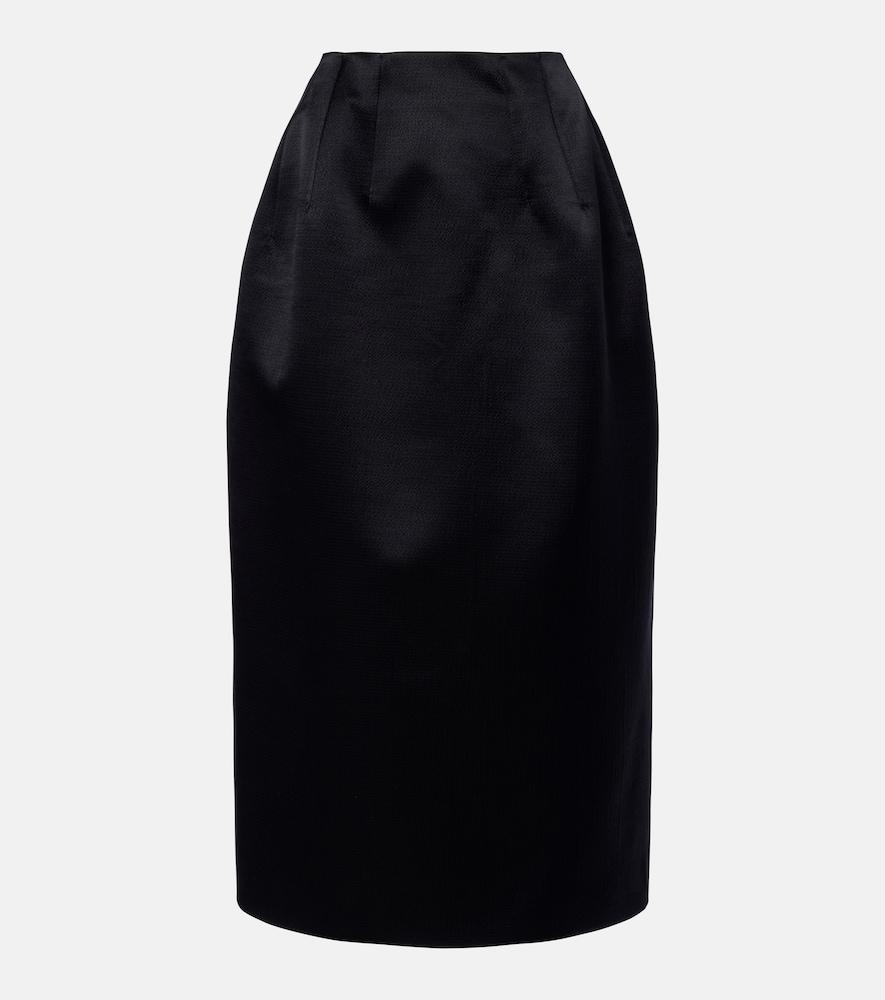 the row gamin wool and silk midi skirt