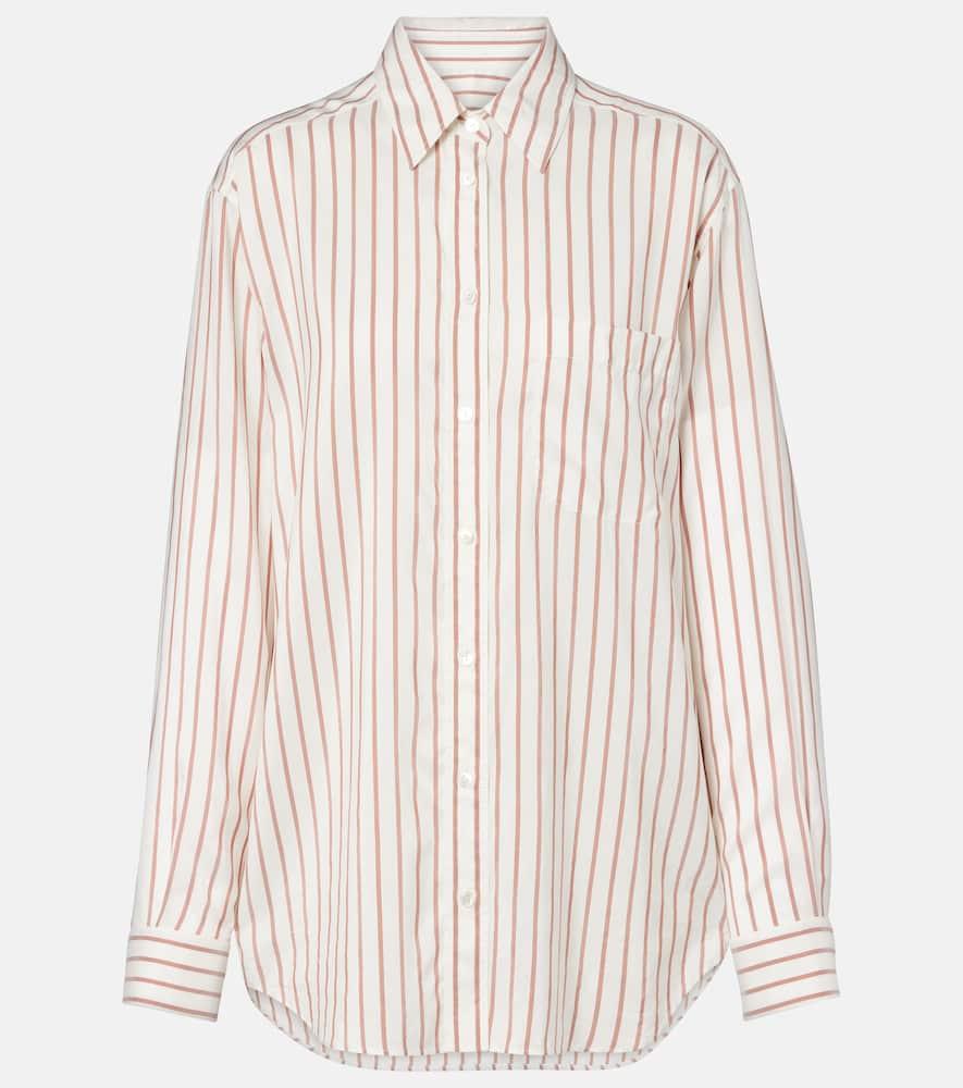 the row gavina striped silk shirt
