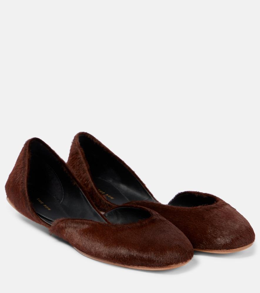 the row gemma calf hair ballet flats