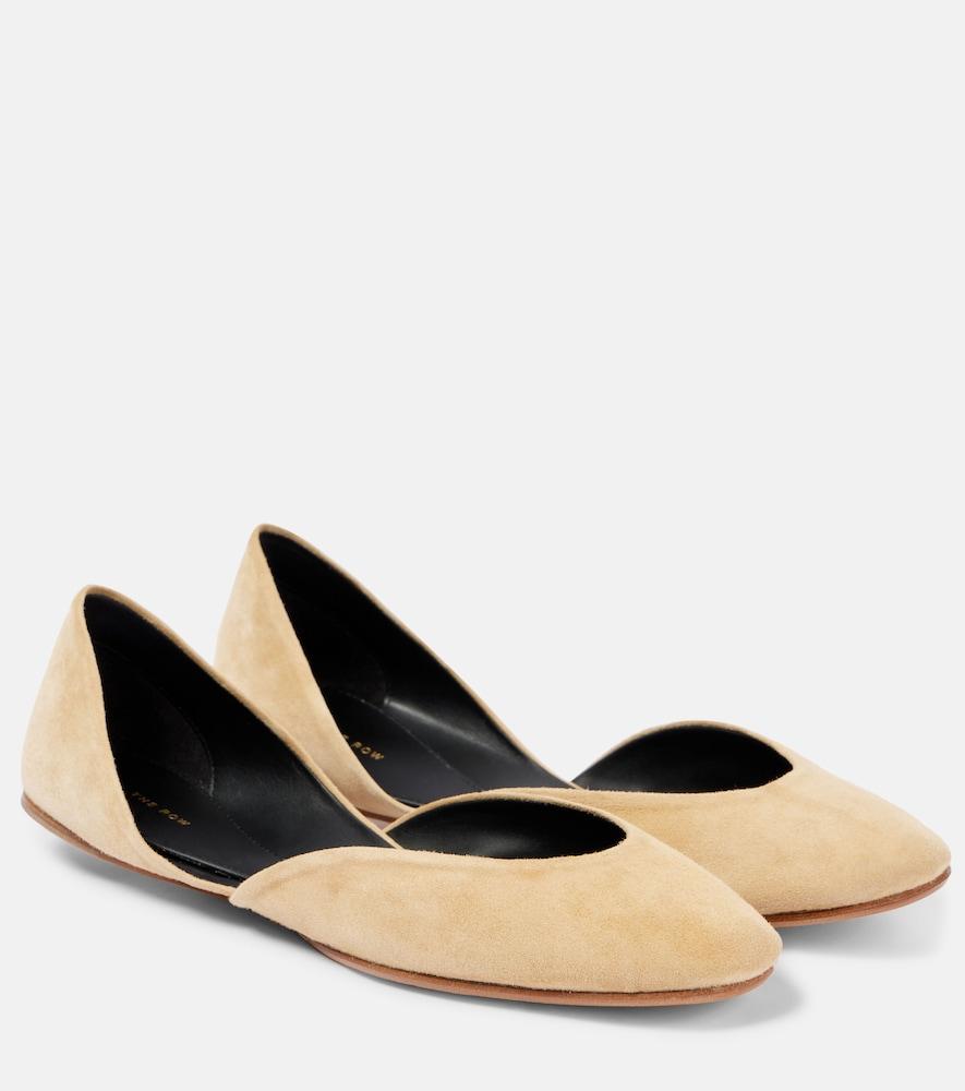 the row gemma suede ballet flats