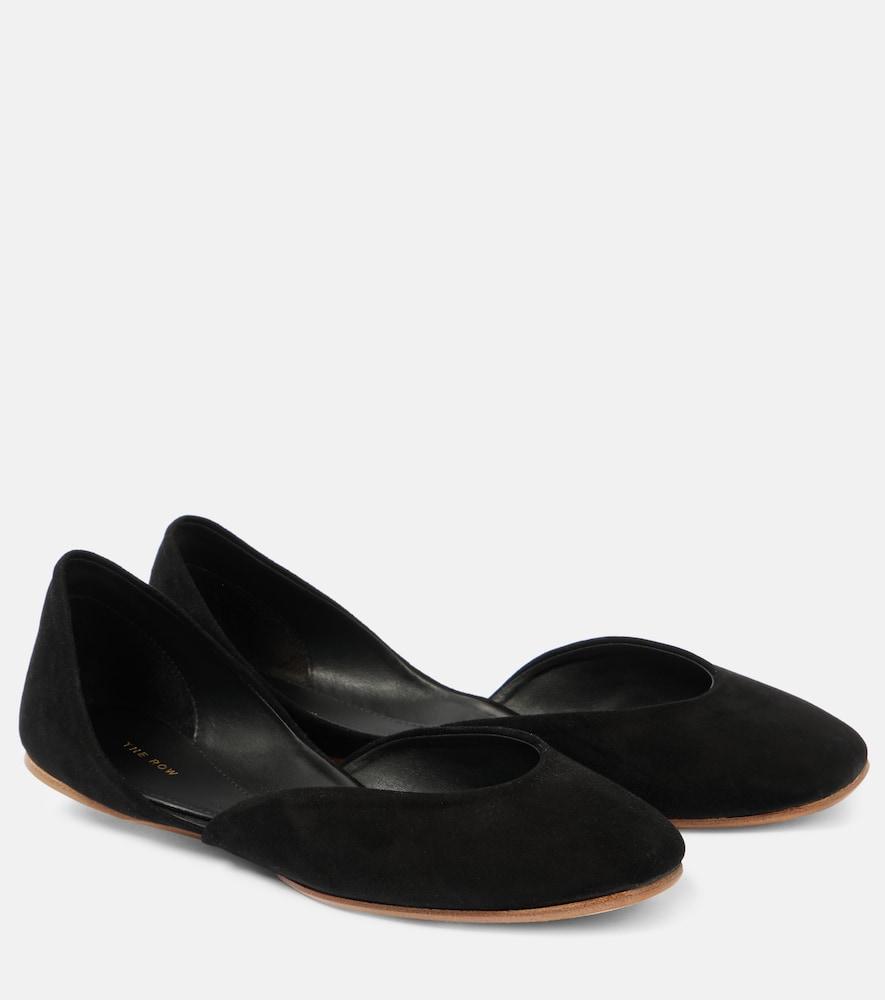 the row gemma suede ballet flats