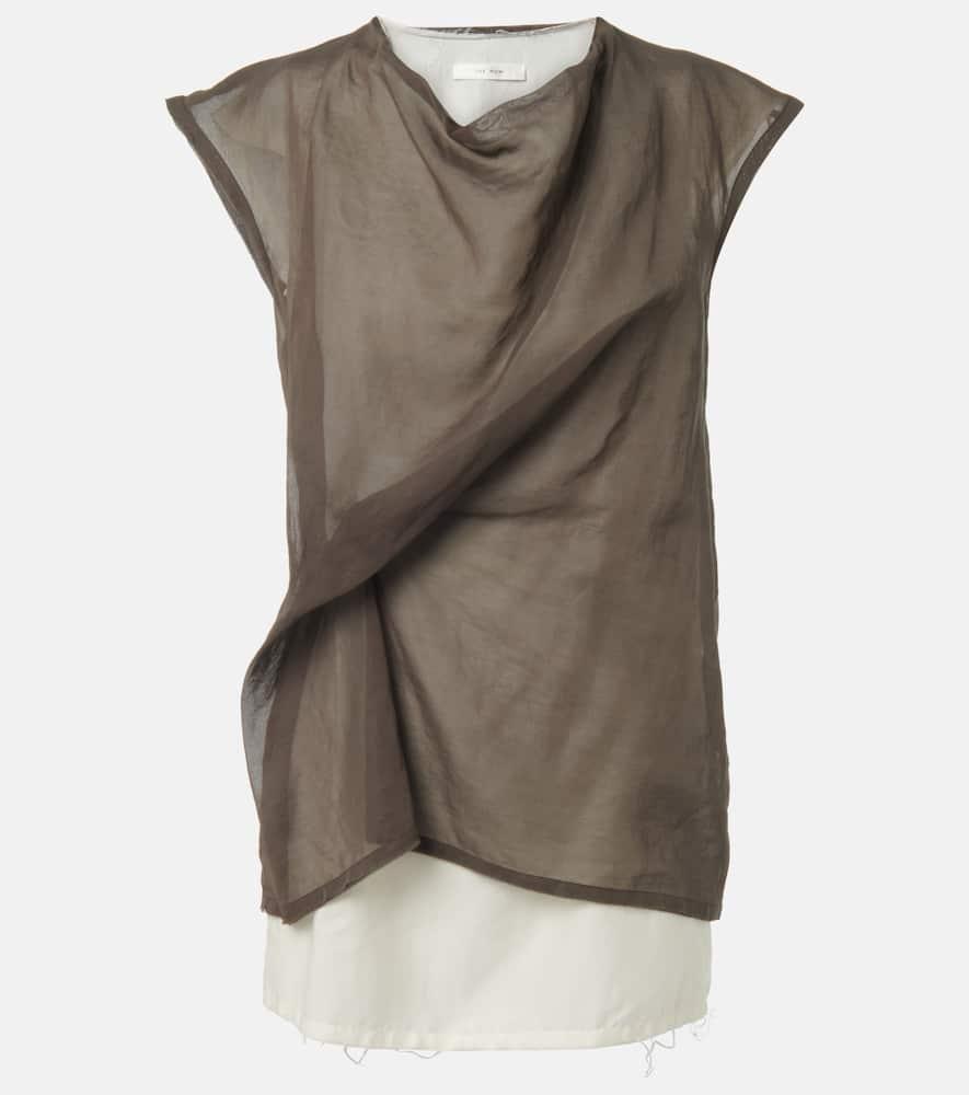 the row inawa draped layered cotton top