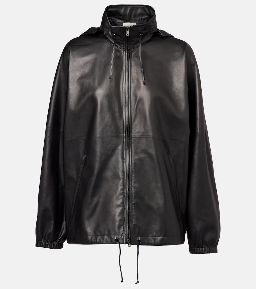 the row jilly oversized leather bomber jacket