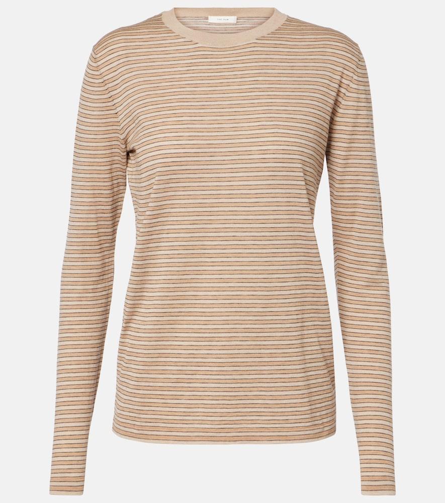 the row juhi striped cotton and cashmere sweater
