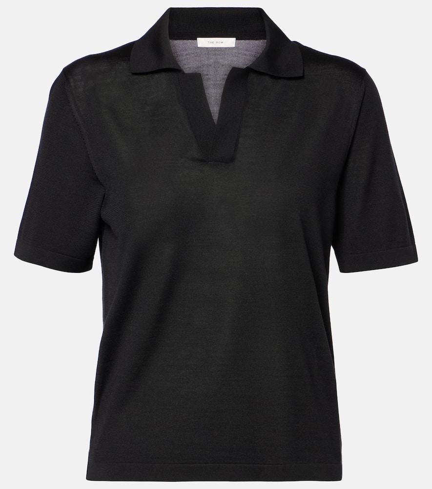 the row julianna silk polo shirt