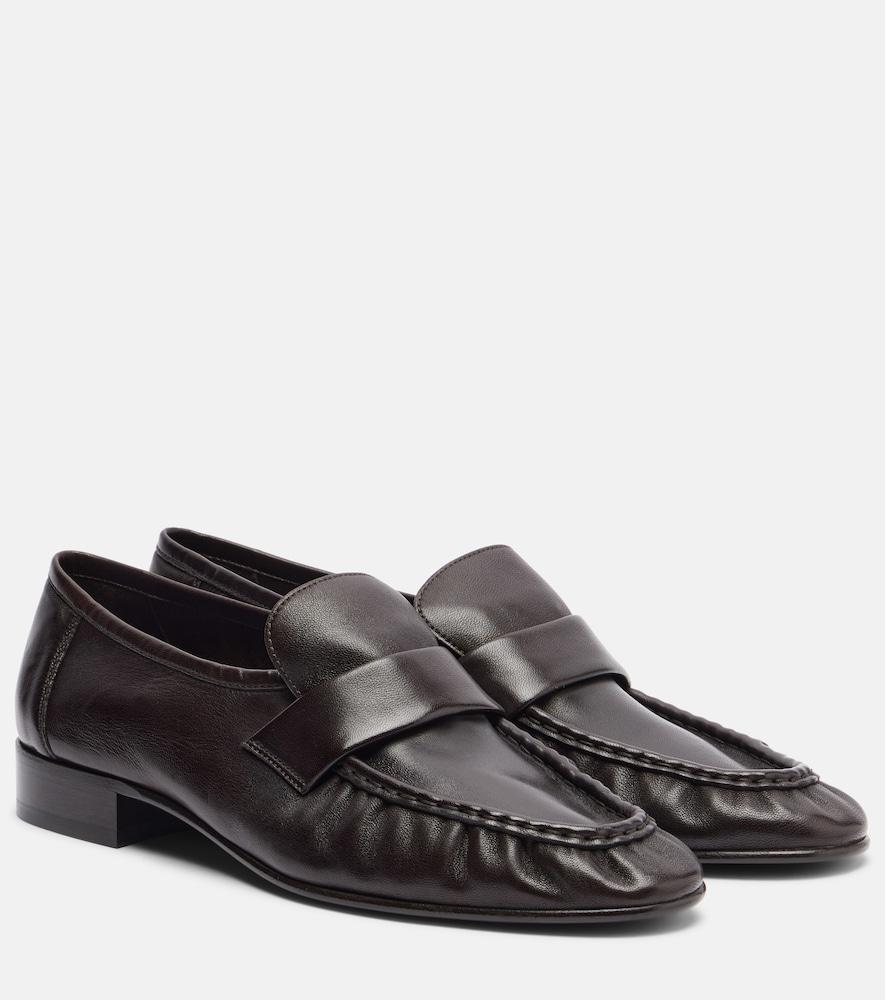 the row leather penny loafers