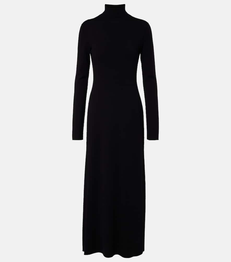 the row leoline turtleneck virgin wool maxi dress
