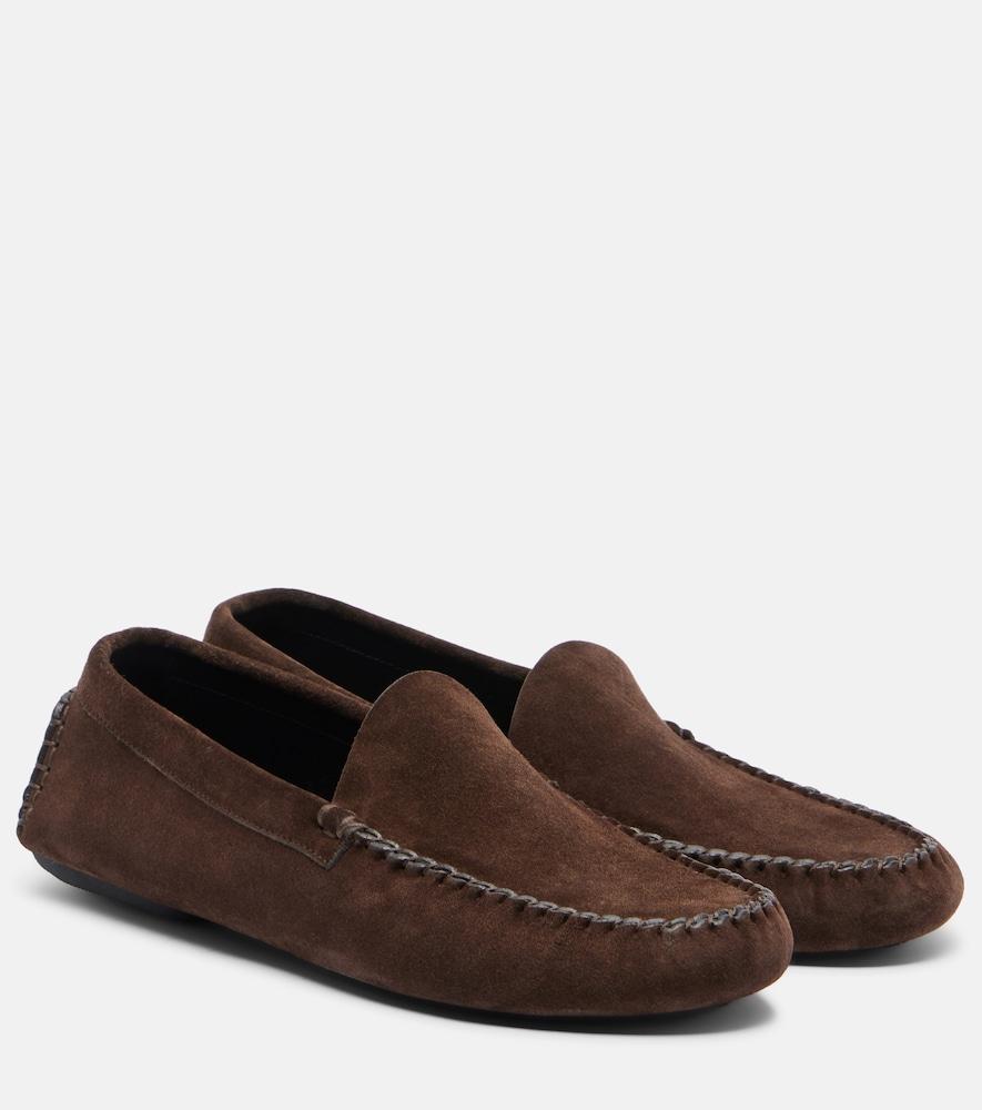 the row lucca suede loafers