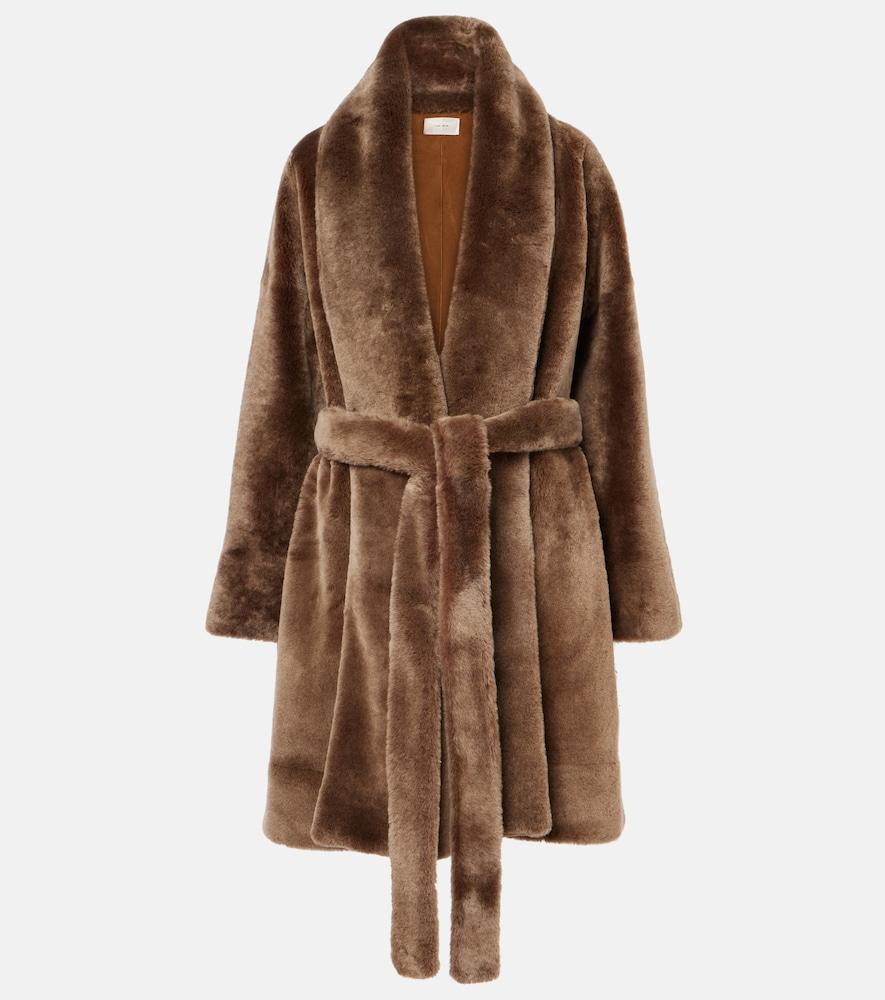 the row lucja shearling wrap coat
