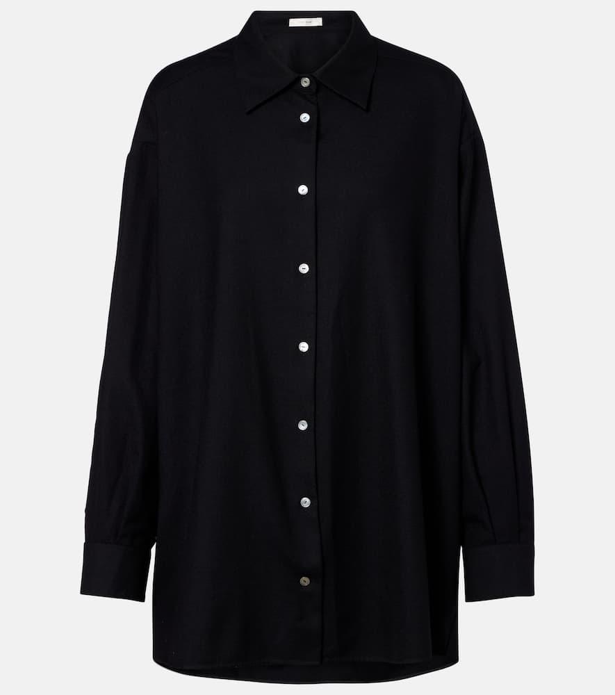 the row luka virgin wool flannel shirt