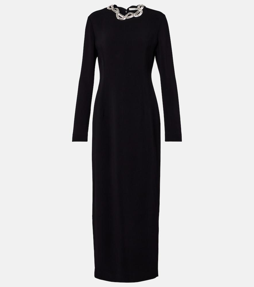 the row mitsuko embellished cady midi dress