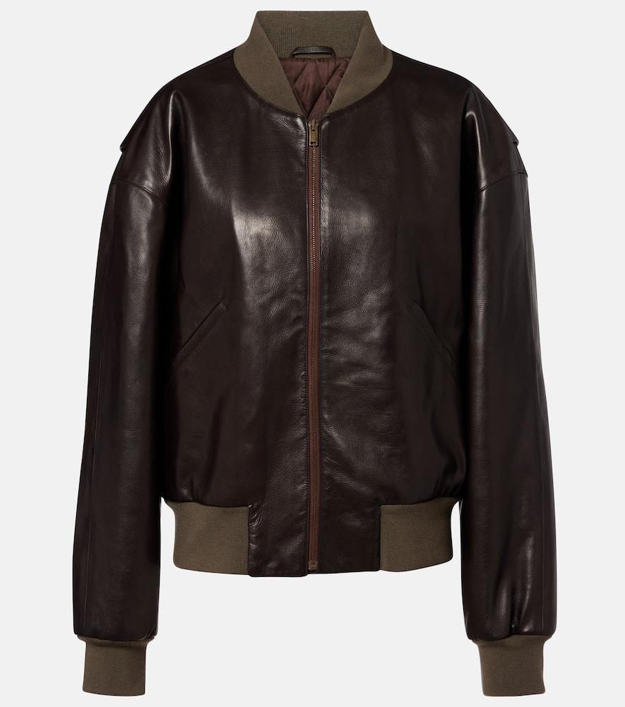 the row morisel leather bomber jacket