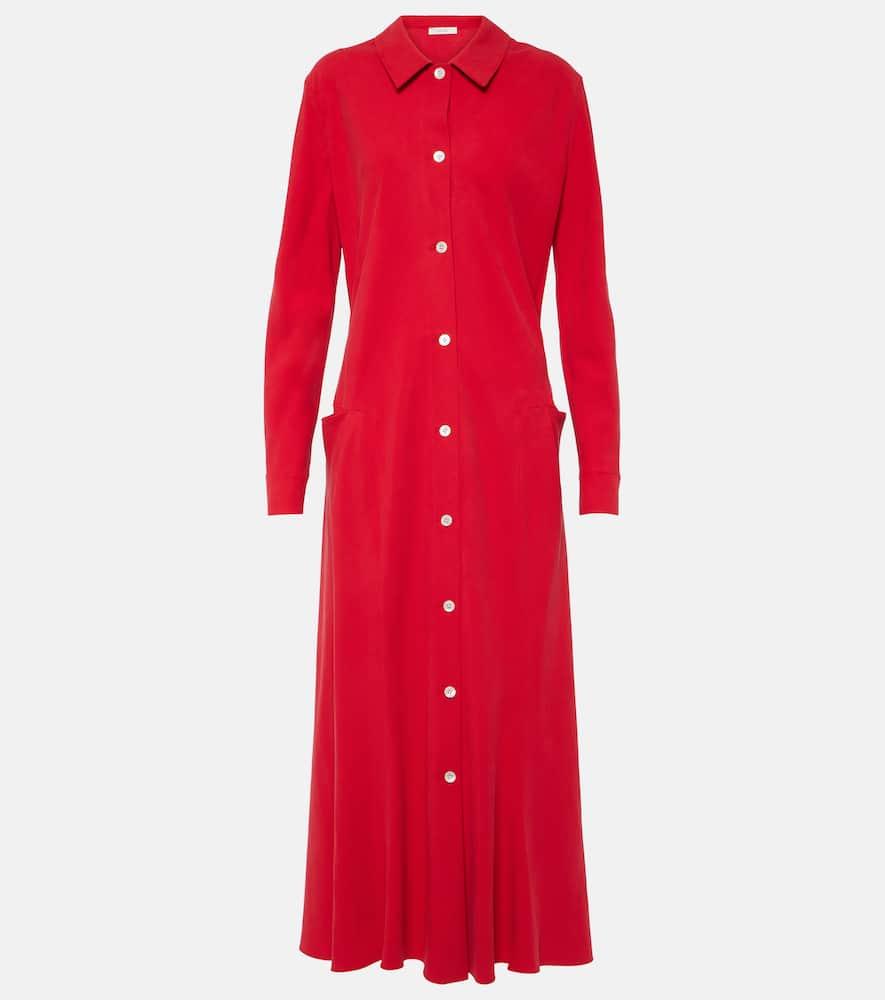 the row myra silk shirt dress