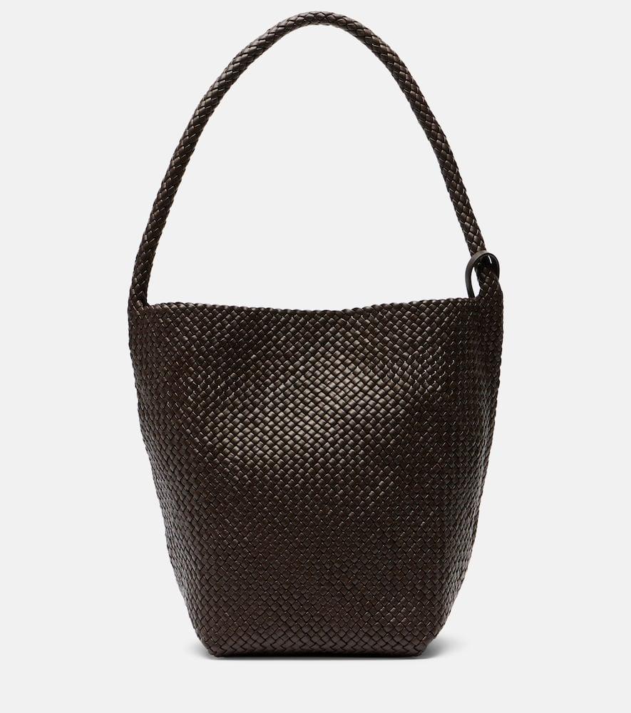 the row n/s park medium woven leather shoulder bag